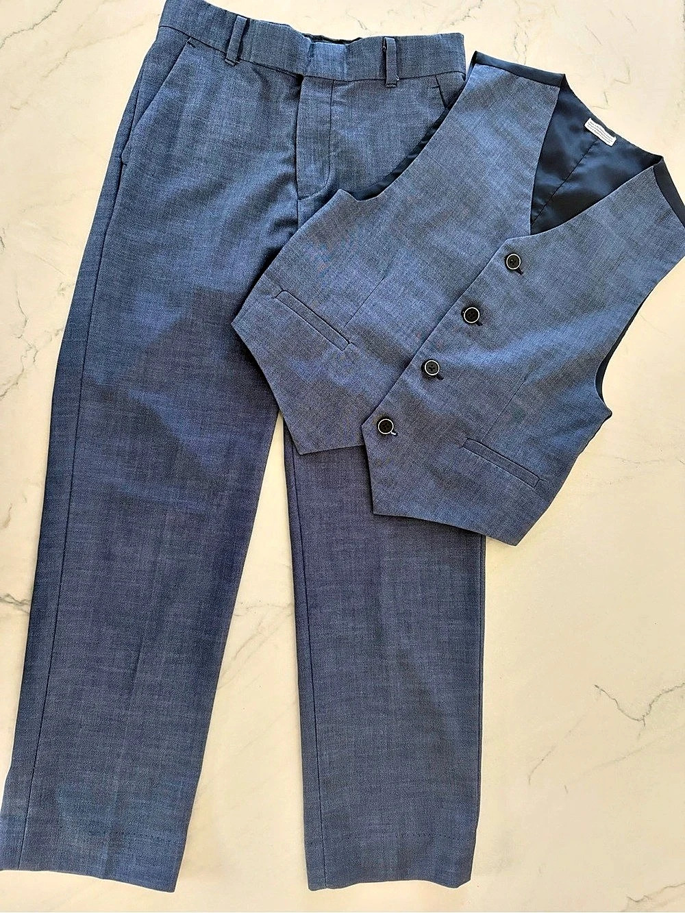 Calvin Klein Boys 2-Piece Blue Suit Size 10/12 Vest Pants